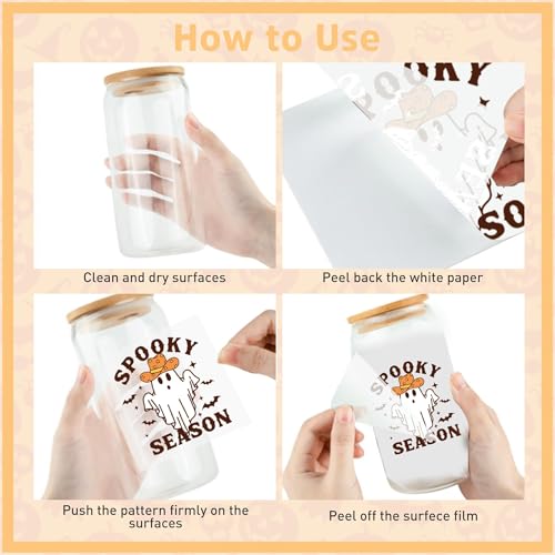 Halloween UV DTF Cup Wraps, Transfer Stickers for Glass Tumblers - color: Halloween725