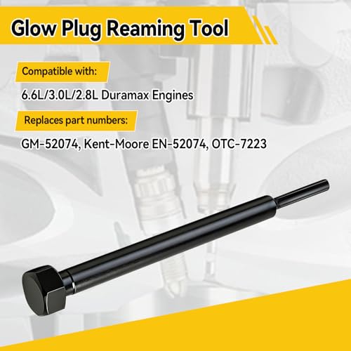7223 Glow Plug Bore Reamer Tool Compatible with Duramax 6.6L 3.0L 2.8L Engines, l5p Glow Plug Reaming Tool for Carbon Buildup Removal Cleaning, GM-52074 EN-52074 OTC-7223