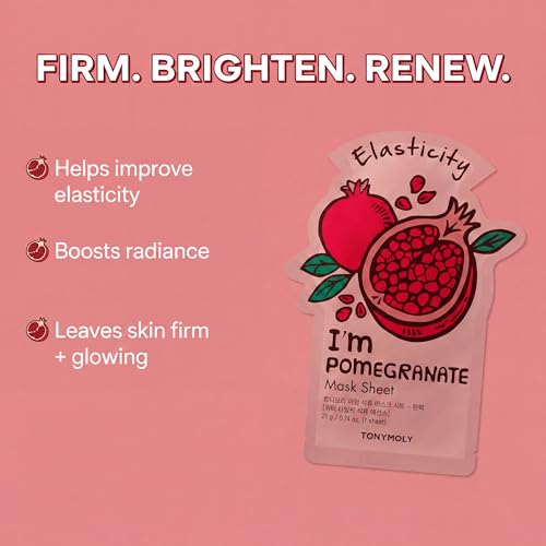 TONYMOLY I'm Face Sheet Masks - Hydrating & Soothing Korean Skincare - color: Love in Full Bloom, 4 Pack