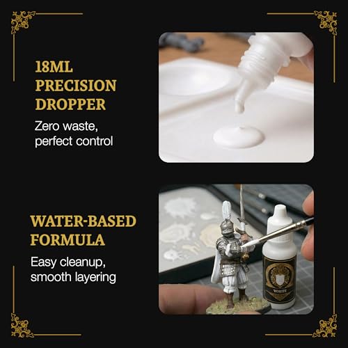 Ludus Bellum Miniature Paint White Color 18ml Precision Dropper Bottle - color: White