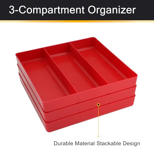 3-Compartment Tool Organizer Tray (1, Red) - color: Red