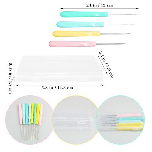 8 Pieces Cookie Scribe Tool Sugar Stir Needle Scriber Needle Cookie Decorating Tools with Clear Box, DIY Baking Pin Whisk Stainless Steel Needle Biscuit Icing Pin - color: C