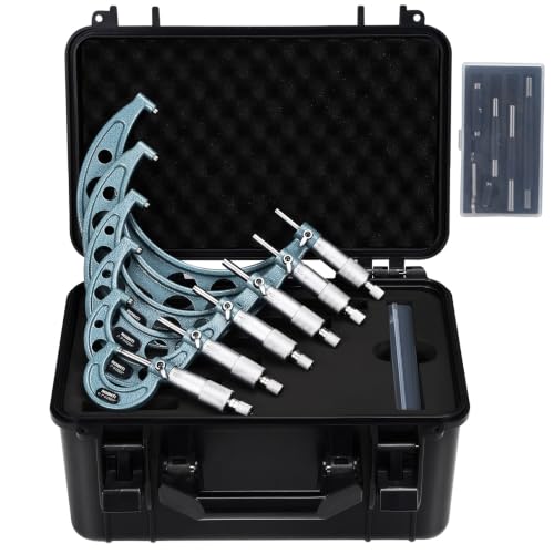 REXBETI Outside Micrometer, Ultra-Precision Carbide Tipped Measuring Tool - size: 0-6" Range