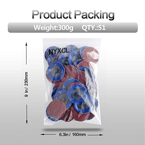 Miroku 50Pcs P36 2 inch Quick Change Discs Set, A/O Sanding Discs with 1/4" Holder, for Die Grinder Surface Prep Strip Grind Polish Finish Burr Rust Paint Removal - style: 50Pcs P36