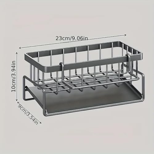 Kitchen Sink Storage Rack - Integrated Sponge Holder & Countertop Organizer for Dishcloth, Soap & Brushes - Space-Saving Kitchen Rack - White - color: Plastic(white)