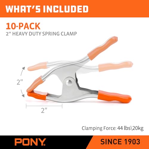 PONY 6" Heavy Duty Metal Spring Clamps with Protective Tips, 10-Piece - size: 6 Inch 10-Piece