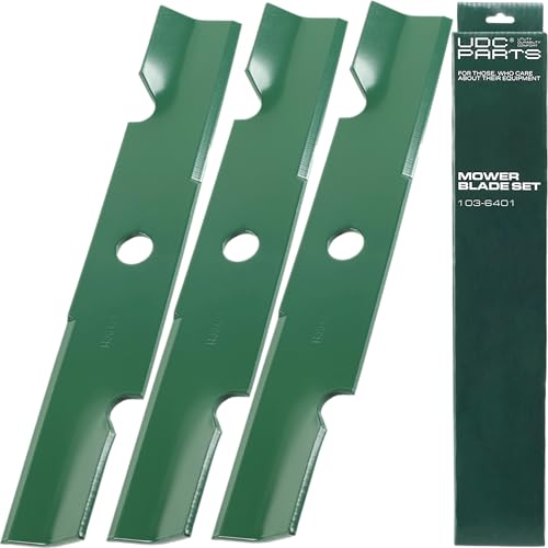 UDC Parts 103-6401 Mower Blades Replacement for Exmark 48 Inch, 3 Pack - size: 16-1/4" - Round (1")