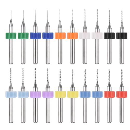 PATIKIL 20Pcs 0.3mm-1.2mm Micro Drill Bits Set Carbide Tungsten Steel - size: 0.3-1.2mm