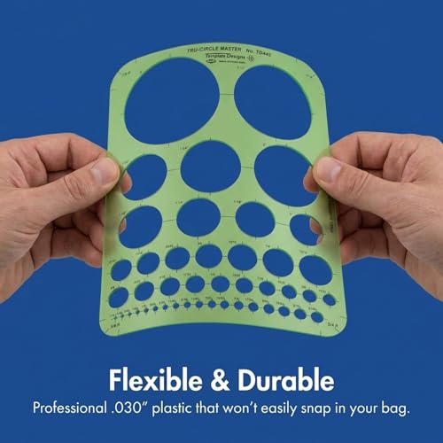 ALVIN TD445 Circle Guide Template, 44 Circles, 7 x 9-1/4 Inches, Drafting Stencil for Architects, Engineers, Artists and Students - style: TD445: 44 Circles, 7 x 9-1/4 in