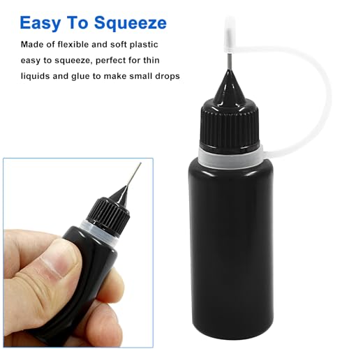 Piutouyar 15ml Black Precision Tip Applicator Bottle, 10 Pcs - size: 15ml