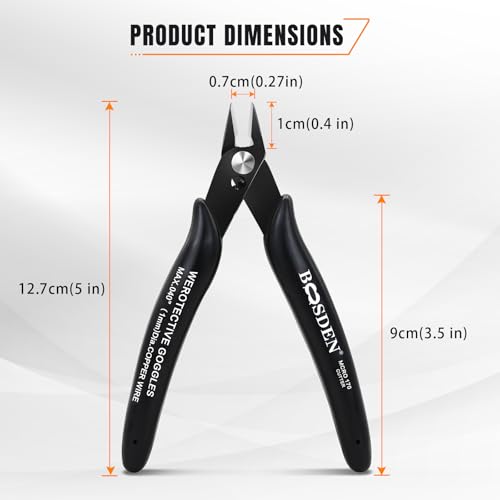 BOOSDEN 10 Pack Small Micro Wire Cutters Flush Cutter Pliers 5-Inch - color: Micro - 10 Pack