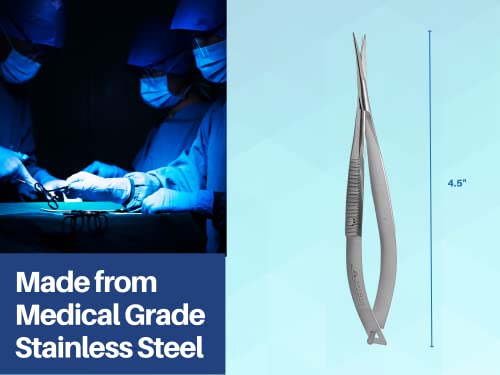 ARTMAN INSTRUMENTS Micro Scissors 4.5" straight set of 3 Castroviejo stitch cutting embroidery spring action extra sharp for ENT EYE SKIN DENTAL VETERINARY SURGEON