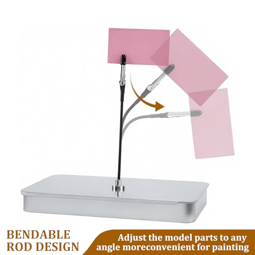 eZAKKA 2pcs Painting Stand Base Holder with 24pcs Bendable - color: Silver, 2 Pack
