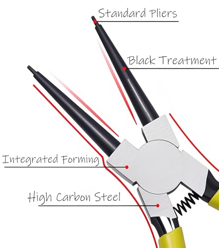 Straight Internal Snap Ring Pliers 9",Internal Spring,Anti-Rust,Head Size:0.08". - size: Straight Internal