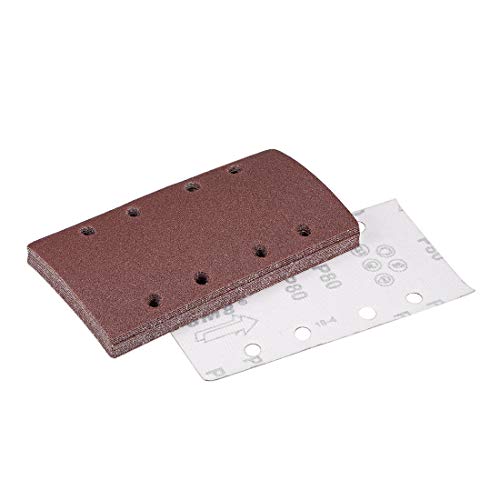 uxcell 80 Grit 1/3 Sanding Sheet Sander Sandpaper Hook and Loop Pads 8 Hole 15pcs - style: 80 Grit