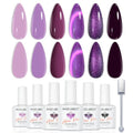 modelones Purple Gel Nail Polish Set, Hema-Free 6 Colors Lavender Mauve - color: A A A2 Purple Violet Letter