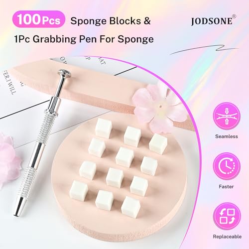 JODSONE 100PCS Soft Nail Sponges for Ombre Gel Polish Pat Gel Brushes