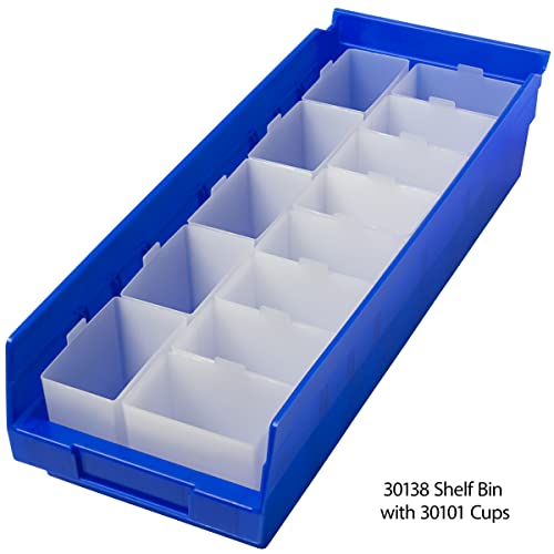 Akro-Mils 30101 Plastic Bin Cups, 2" x 3.25" x 3", White, 48-Pack - size: 2" x 3-1/4" x 3"