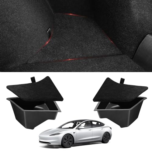 BASENOR Trunk Organizer for Tesla Model 3 Highland 2026-2024 TPE Set of 2 - size: 2024-2026 Model 3