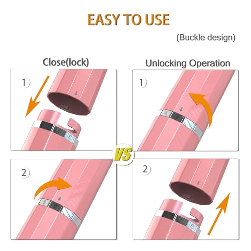 Long Ventilated Electric Toothbrush Travel Case, Portable Holder, Fits Most Standard Straight Electric Toothbrushes (Pink)