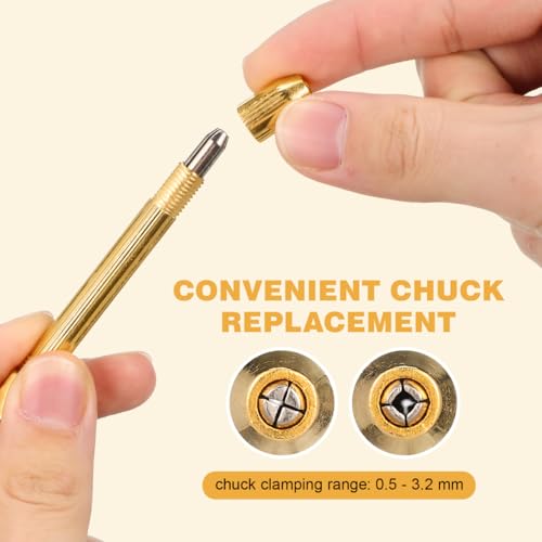 iplusmile Mini Hand Drill Double-Head Pin Vise for Watch Repairing Jewelry Making Model Carving Micro Drilling 4 Pcs Hand Drill Set for Precise Hole Drilling