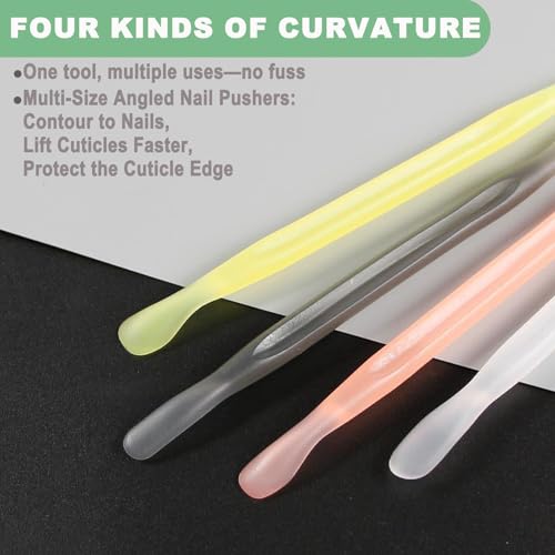 2Pcs Plastic Cuticle Pusher, Dual-end Dead Skin Nail Pusher, Gentle Plastic Pusher, Gel Polish Remover Tool, Manicure and Pedicure Tool, White - color: White