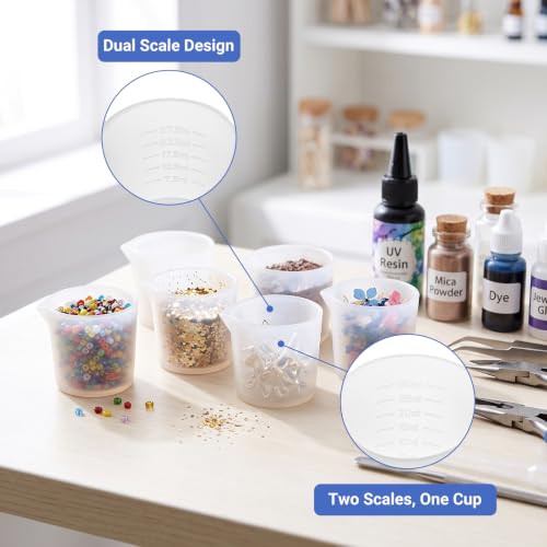 Gartful 10Pcs 30ml Silicone Measuring Cups with Spout for Resin Epoxy - size: Small-30ml*10