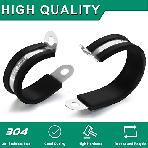 OURU 1-3/4 Inch Cable Clamps, Rubber Coated Insulated Clamps, 40pcs, 45mm - size: 40 PCS - 1-3/4 Inch