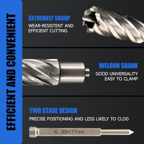 1PC M2AL HSS Annular Cutter 11/16" Cutting Dia 1" Depth 3/4" Weldon Shank - size: 11/16"×1"