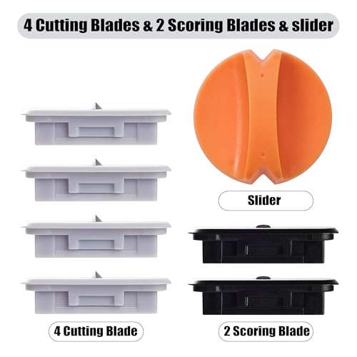 6-Pack Trimmer Replacement Blades for Fiskars Paper Trimmer, Replacement Blade for All Series of Fiskars/Portable&Precision Trimmer,Arts and Crafts,4 Cutting&2 Scoring Blades,a Slider,Orange - style: Orange (6 Blades)