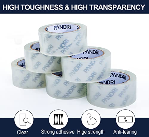 PANDRI 36 Pack Heavy Duty Packing Tape, 1.88" x 65yd Per Roll, Total 2340yd - size: 1.88 Inch 36 Rolls