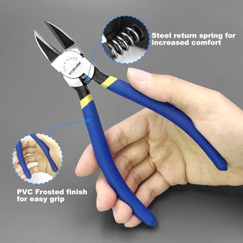 VCELINK Wire Cutter 6-Inch Side Cutter, CR-V Small Flush Cutter2 Pack - size: 6"x 2 PCS