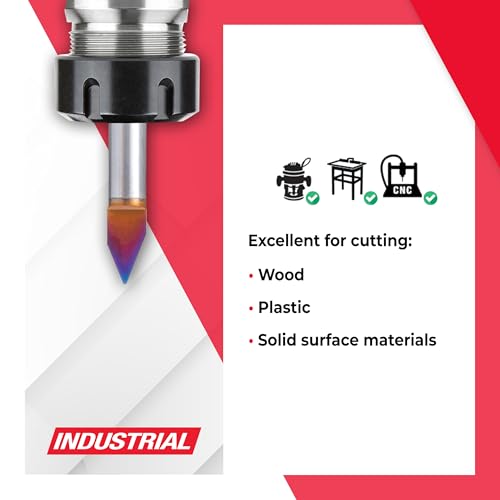 Amana Tool 45623-K Solid Carbide Spektra Extreme Tool Life Coated 45 Degree Engraving 0.042 Tip Width x 1/4 SHK x 2 Inch Long Signmaking Router Bit - size: 45623-K