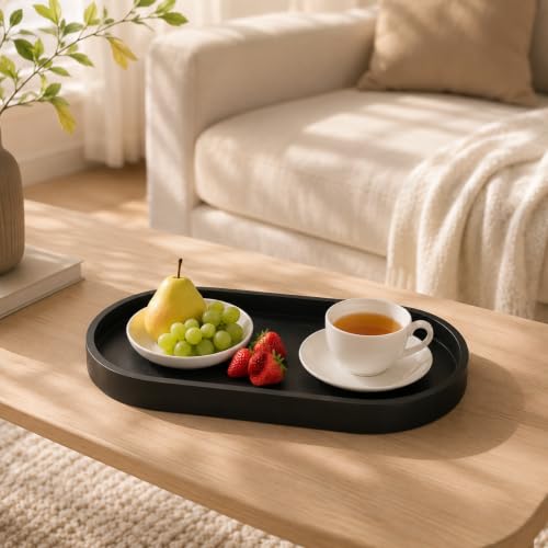 Bathroom Tray,Vanity Tray,Perfume Tray for Makeup,Perfume,Trinket - color: Black, size: 12.5"x5.8"x1.1" (1 Pack)