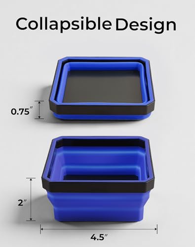 ALOANES Collapsible Magnetic Parts Tray Magnetic Screw Holder - color: Blue, size: 1PC