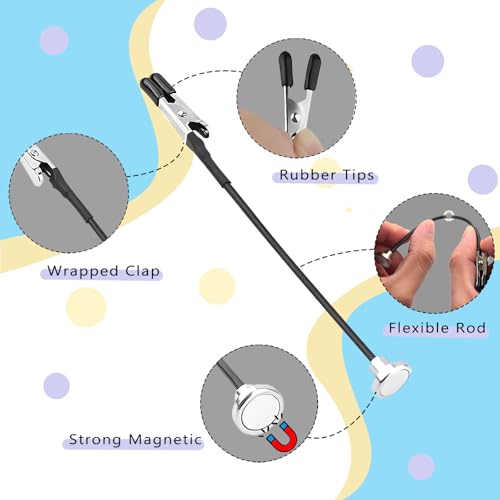 Metal Painting Stand Base Holder, 10 PCS Magnetic Bendable Alligator Clip - color: Black, size: S