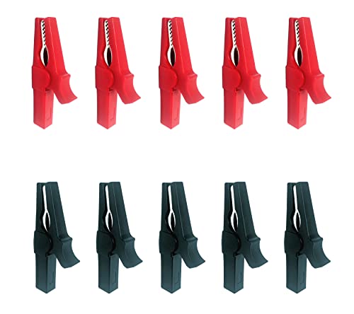 5 Pairs Fully Insulated 30A Safety Test Alligator Clips - style: Alligator clip
