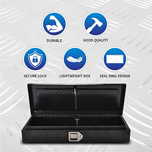 34.5" Aluminum Truck Tool Box, Black(34.5"×12.75"×6.4") - color: Black, size: 34.5"x12.75"x6.4"