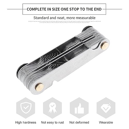 ChgImposs Metric & Imperial & US Screw Gauge SAE Whitworth 55 Degree & Metric 60 Degree & & US 60 Degree Thread Pitch Gauge for Industrial Measurement
