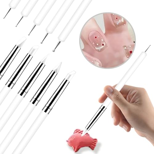15 PCS Blue Clay Sculpting Tools Set, Professional Silicone Brushes & Dotting Tools Kit for Polymer Clay, Air Dry Clay, Pottery, Modeling & Crafting for Adult-White - color: 15Pcs-White
