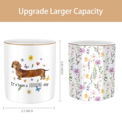 Large Capacity Ceramic Pen Holder, Dachshund - color: Dachshund