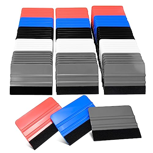 NEWISHTOOL 100 PCS Felt Squeegee for Vinyl, PPF Tint Wrap Application Tool - color: Mixed Colors