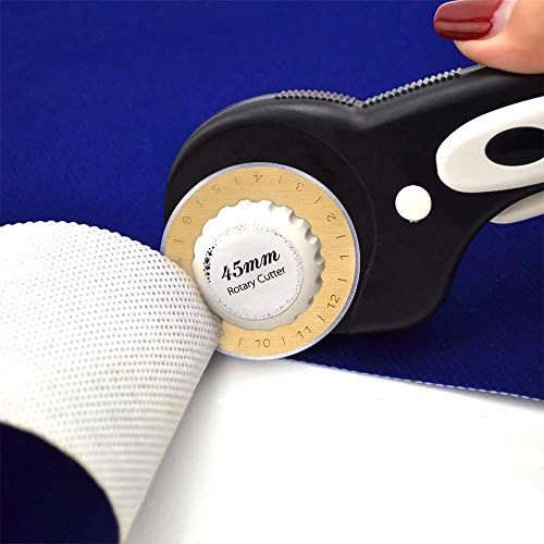 HEADLEY TOOLS Titanium Coated 45mm Rotary Cutter Blades 15 Pack Fits Olfa, Fiskars, Replacement Rotary Blade for Arts Crafts Quilting Scrapbooking Sewing, Sharp and Durable - size: 45mm 15pcs (Titanium Plating)