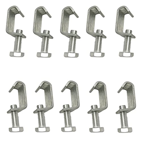 10 Pcs Galvanized Steel C Clamps, Adjustable U Clamps for Workbench Beam Mounting, Mini Heavy Duty Woodworking Tools for Table Edge Fixing