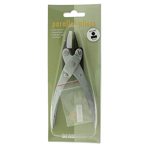 The Beadsmith Round Nose/Nylon Flat Nose Parallel Pliers - style: Round/Nylon Flat Jaw - 140mm
