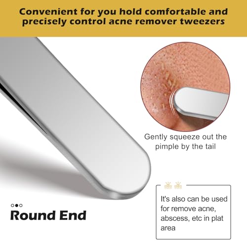 WSYUB Professional Blackhead Tweezers,Ingrown Hair Removal Kit - color: Starlight Silver