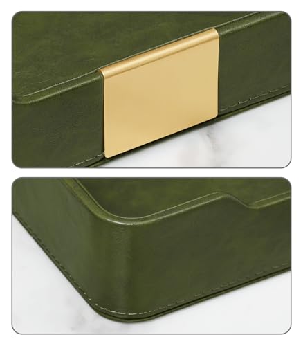 PU Leather Valet Tray, Nightstand Organizer, Catchall Tray, Green
