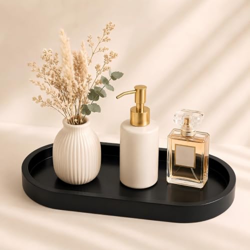 Bathroom Tray,Vanity Tray,Perfume Tray for Makeup,Perfume,Trinket - color: Black, size: 12.5"x5.8"x1.1" (1 Pack)