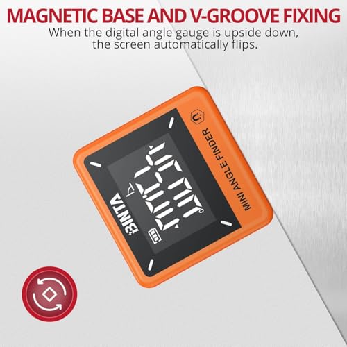 BINTA Digital Angle Finder Magnetic, IP54 Waterproof Dustproof Gauge Orange - style: Orange