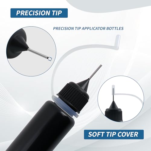 T Tulead 10PCS Black Tip Applicator Metal Needle - style: Black,10ml